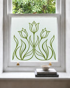 Art Nouveau Tulip Frosted Privacy Window Film