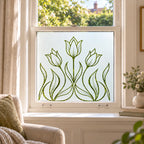 Art Nouveau Tulip Frosted Privacy Window Film