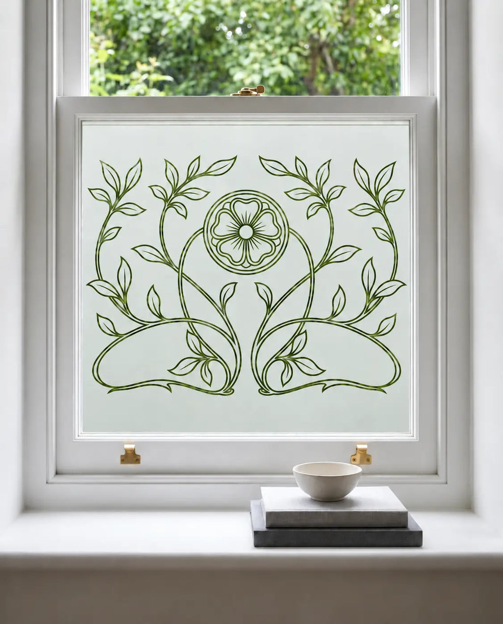Art Nouveau Floral Privacy Window Film