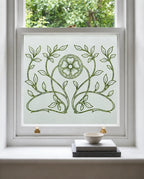 Art Nouveau Floral Privacy Window Film