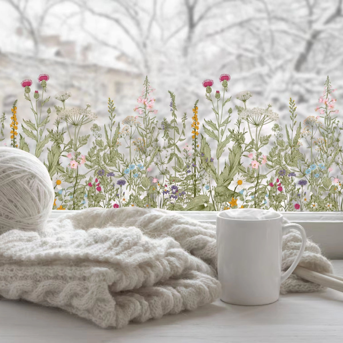 Argusto Floral Window Film Border - Creative Windows
