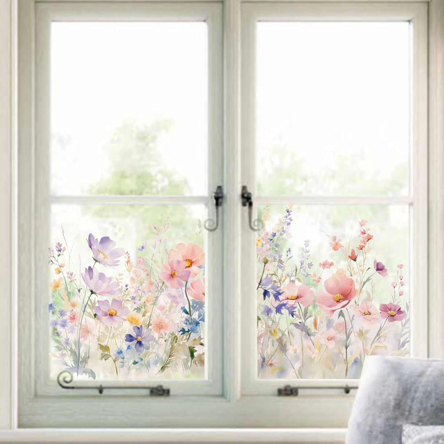 Window Film Border Floral Wild Flowers