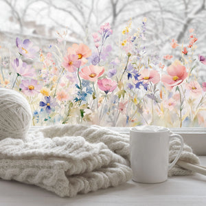 Adrano Floral Patterned Window Film Border