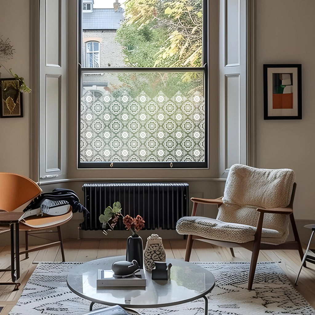 Aineto Frosted Privacy Window Film Border Creative Windows
