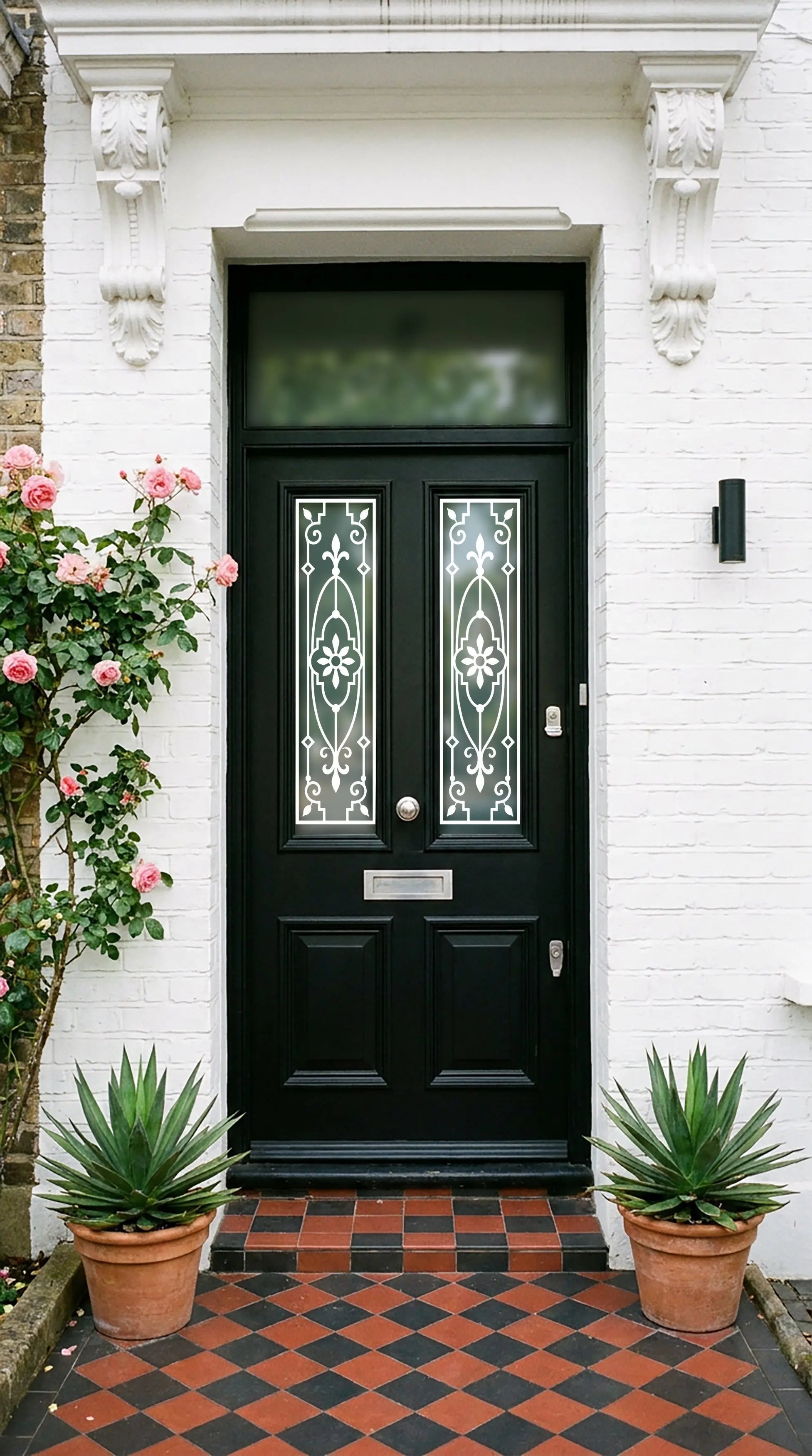Victorian Door Glass Window Film | Front Door Privacy Film UK