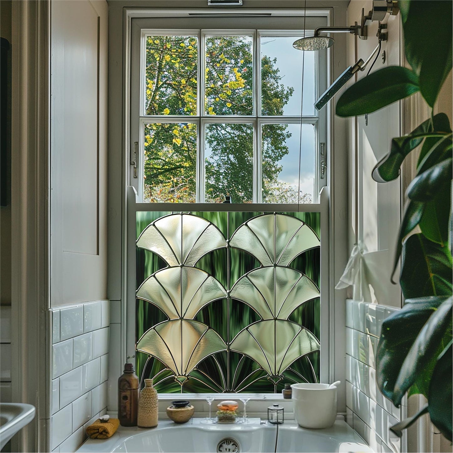 Privacy Window Film, Privacy Window Film Green, Privacy Window Film Stained Glass, Window Film Privacy, Window Film For Bathroom Creative Windows