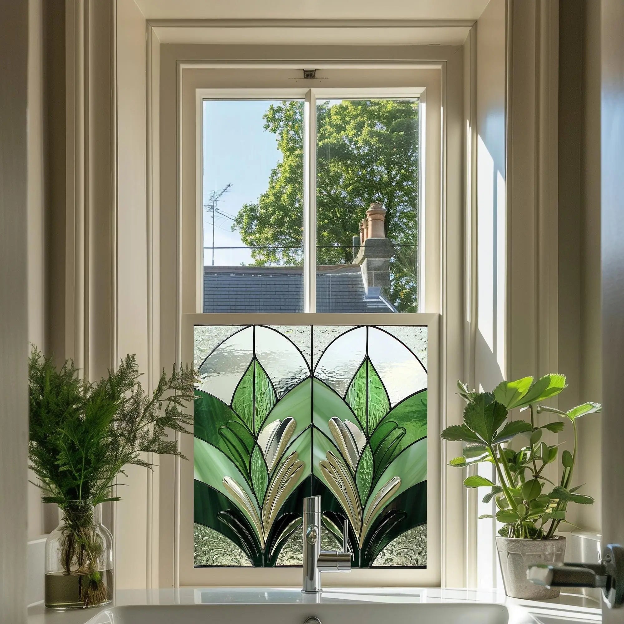 Art Deco Window Film: Arienzo Privacy Stained Glass Window Film Creative Windows
