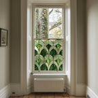 Green Art Deco Window Film: Apricale Stained Glass Privacy Window Film Creative Windows