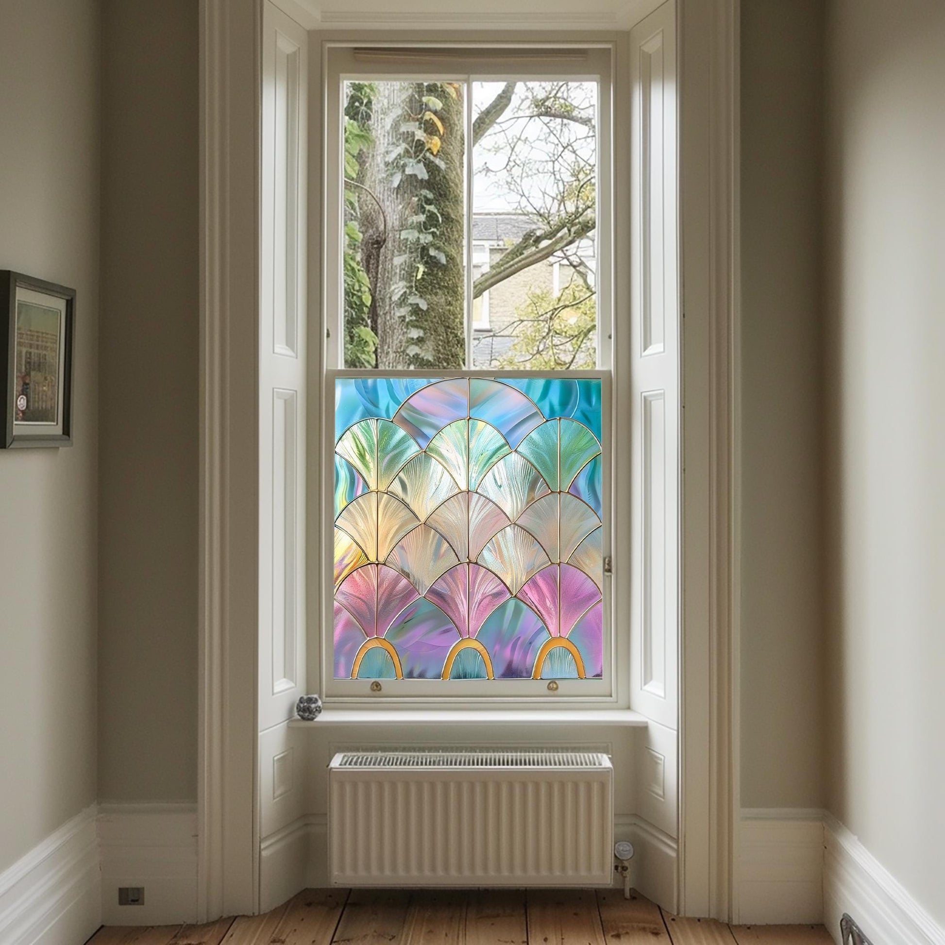 Rainbow Coloured Window Film, Privacy Window Film, Art Deco Window Film, Decorative Window Film, Stained Glass Window Film, Window Film Creative Windows