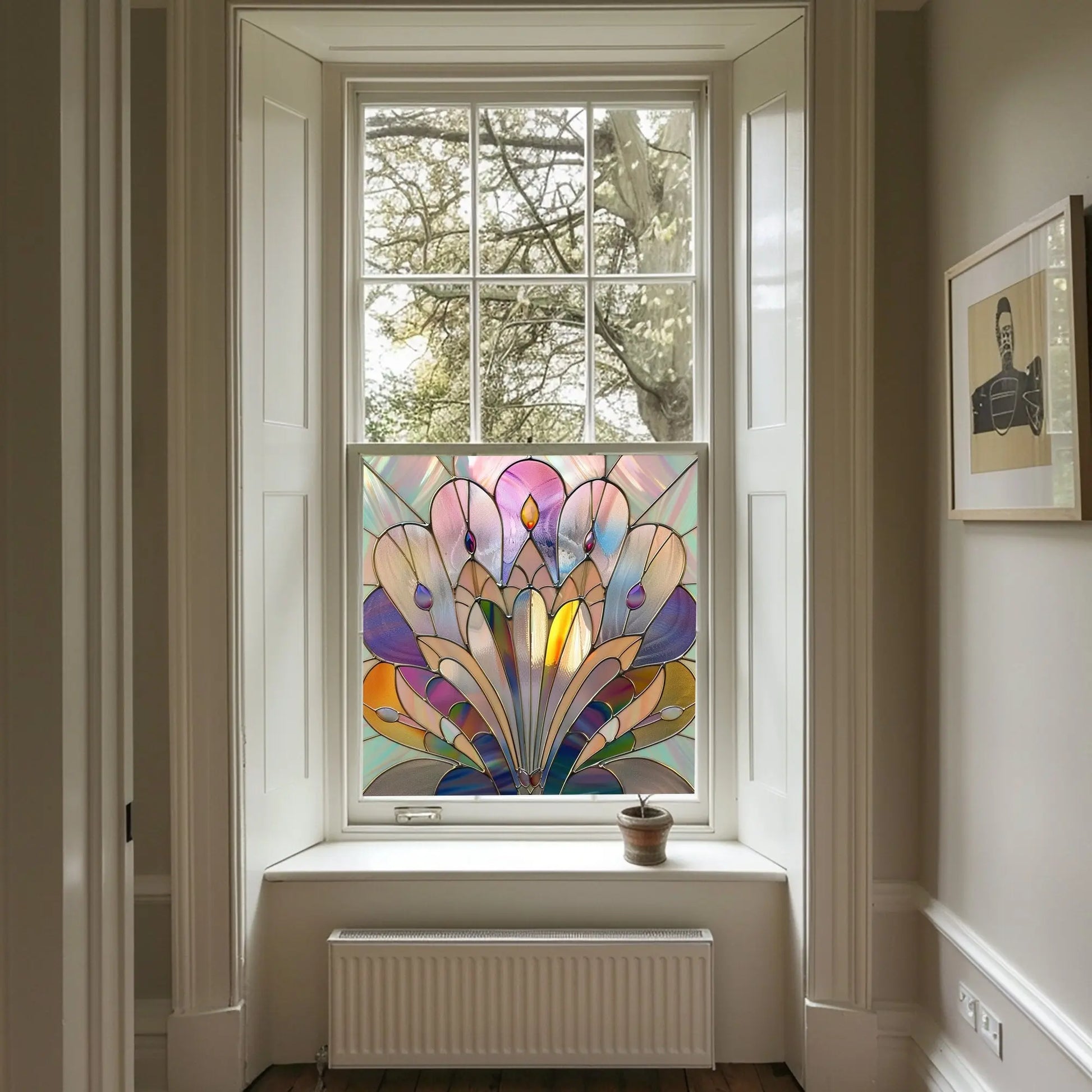 Art Deco Window Film: Serina Privacy Stained Glass Window Film Creative Windows