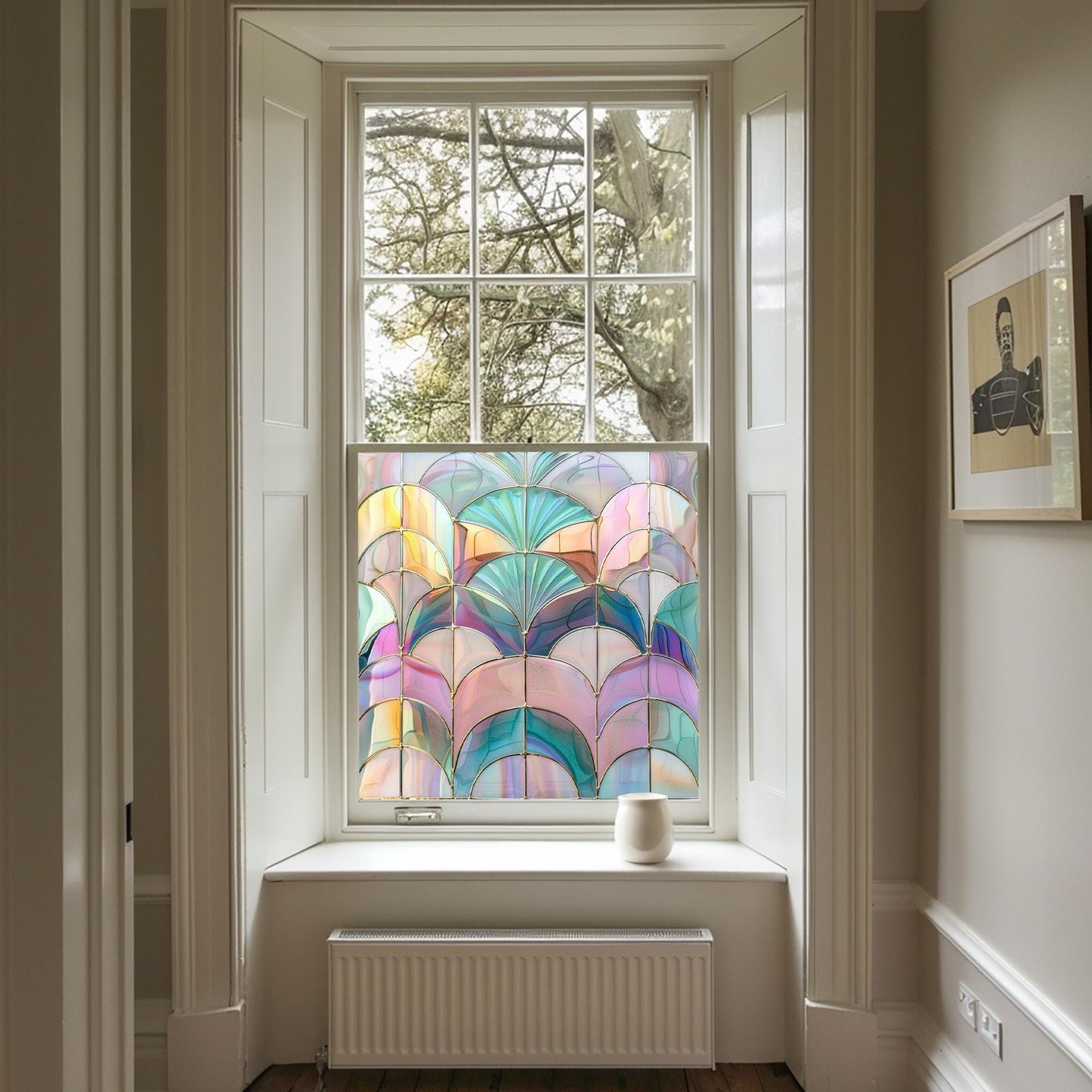 Rainbow Coloured Window Film, Privacy Window Film, Art Deco Window Film, Decorative Window Film, Stained Glass Window Film, Window Film Creative Windows