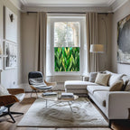 Green Art Deco Window Film - Arborio Stained Glass Privacy Window Film Creative Windows