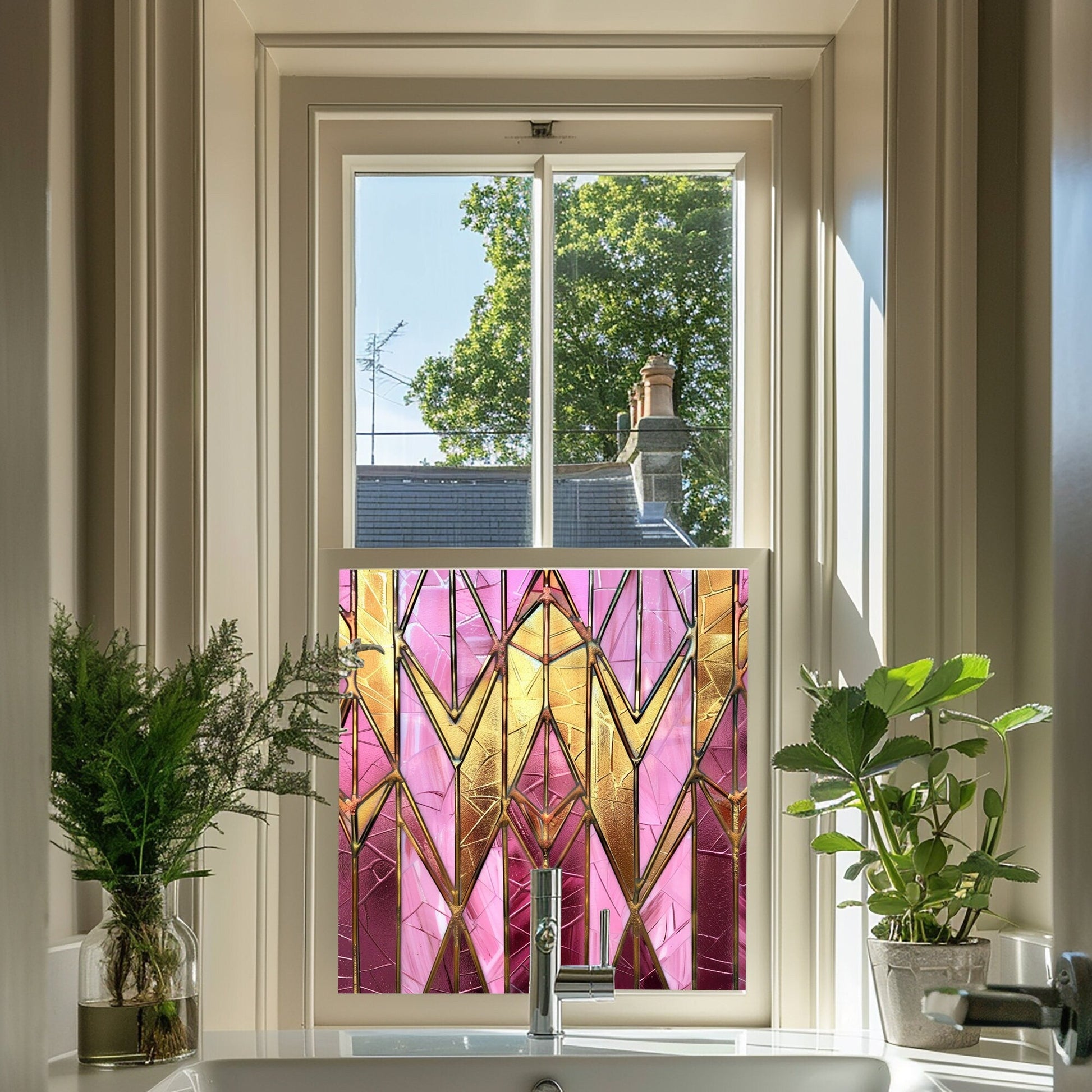 Art Deco Window Film, Privacy Window Film, Window Film, Decorative Window Film, Patterned Window Film, Coloured Window Film, Stained Glass Creative Windows