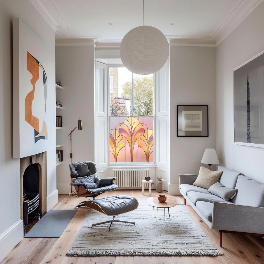 Lemie Privacy Pink Stained Glass Window Film Creative Windows