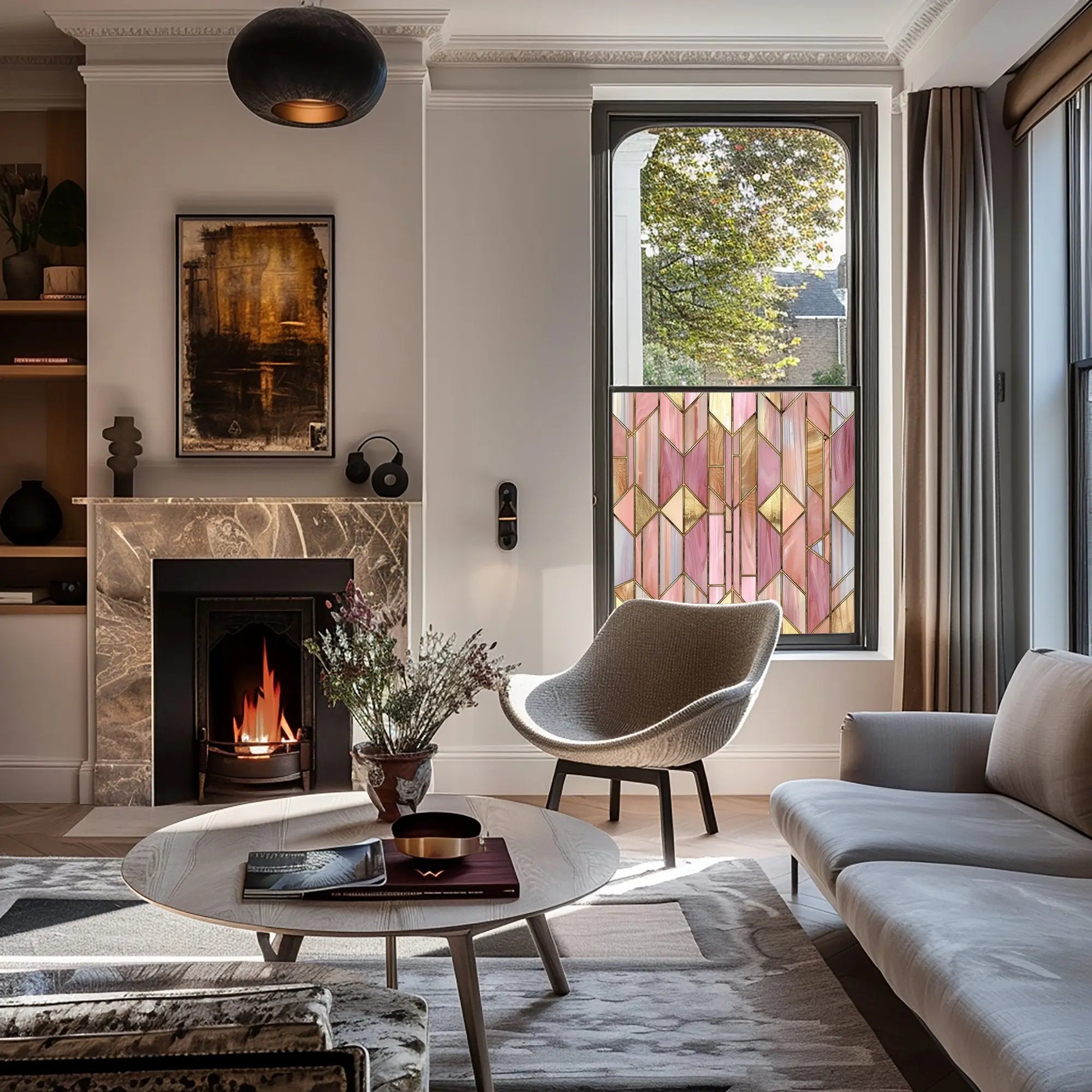 Romeno Privacy Stained Glass Window Film Creative Windows