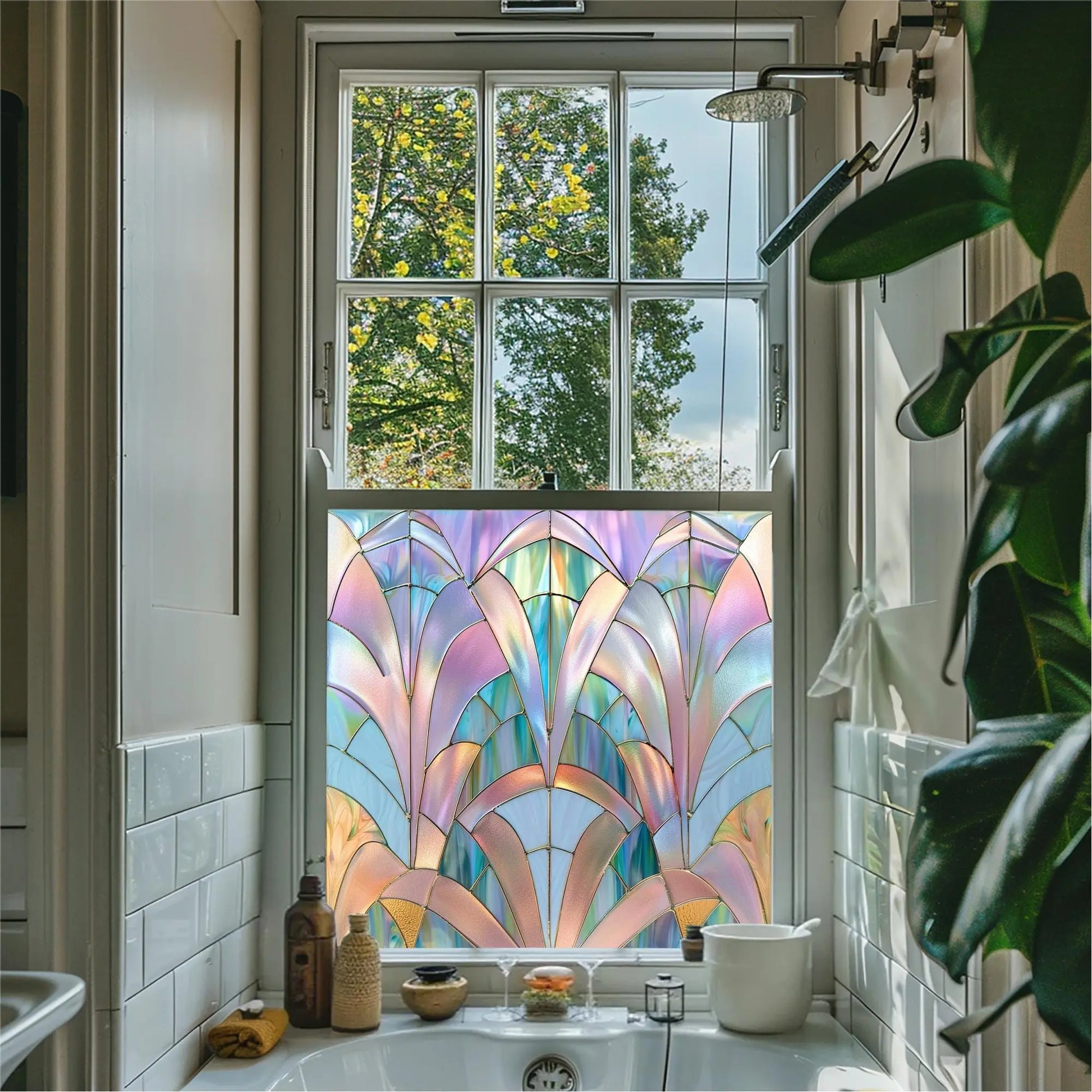 Window Film, Privacy Window Film, Art Deco Window Film, Decorative Window Film, Window, Front Door Window Film, Stained Glass Window Film Creative Windows