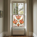 Art Deco Privacy Window Film. Decorative Stained Glass Window Covering Creative Windows