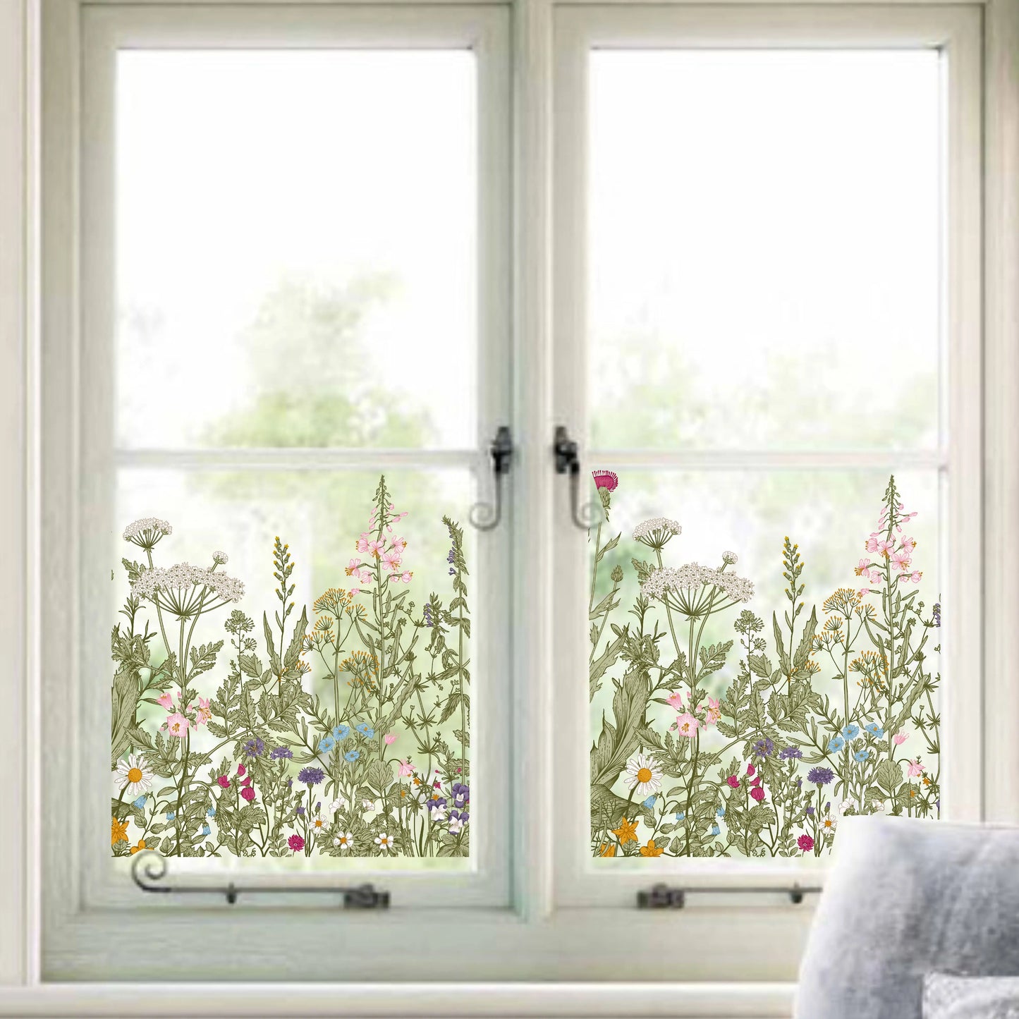 Floral Window Film Border, Privacy Window Film, Floral Window Film