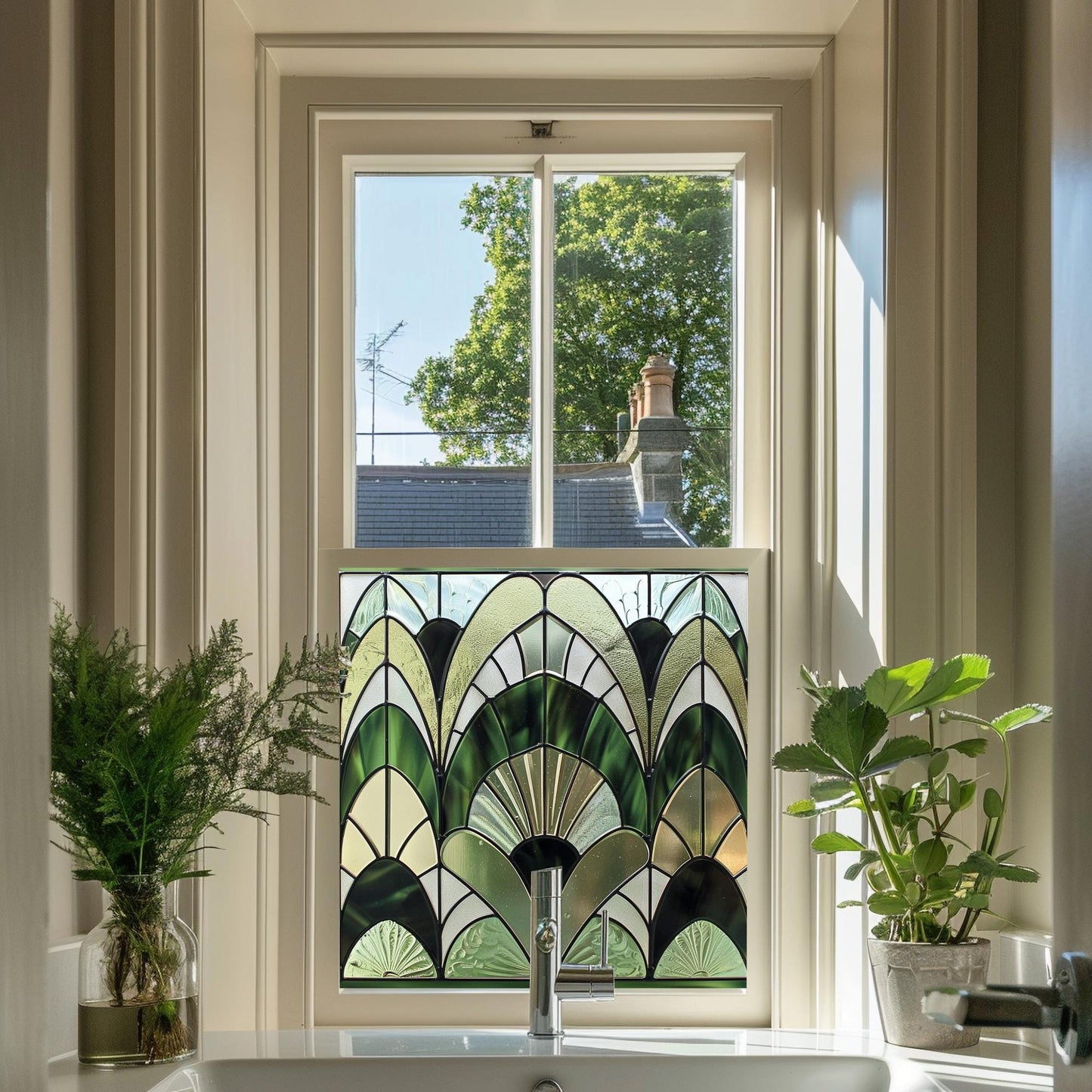 Art Deco Window Film, Privacy Window Film, Window Film, Decorative Window Film, Patterned Window Film, Coloured Window Film, Stained Glass Creative Windows