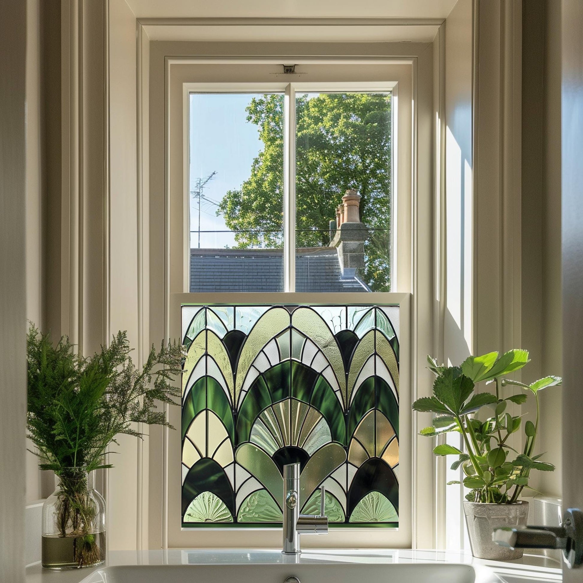 Art Deco Window Film, Privacy Window Film, Window Film, Decorative Window Film, Patterned Window Film, Coloured Window Film, Stained Glass Creative Windows