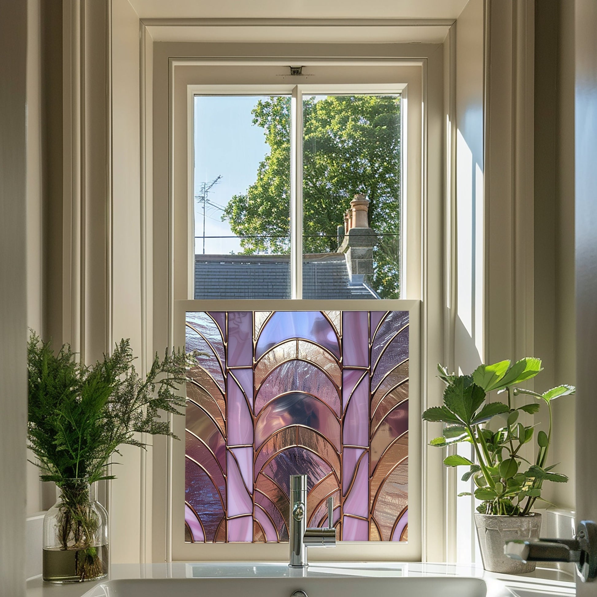 Art Deco Window Film, Privacy Window Film, Window Film, Decorative Window Film, Patterned Window Film, Coloured Window Film, Stained Glass Creative Windows