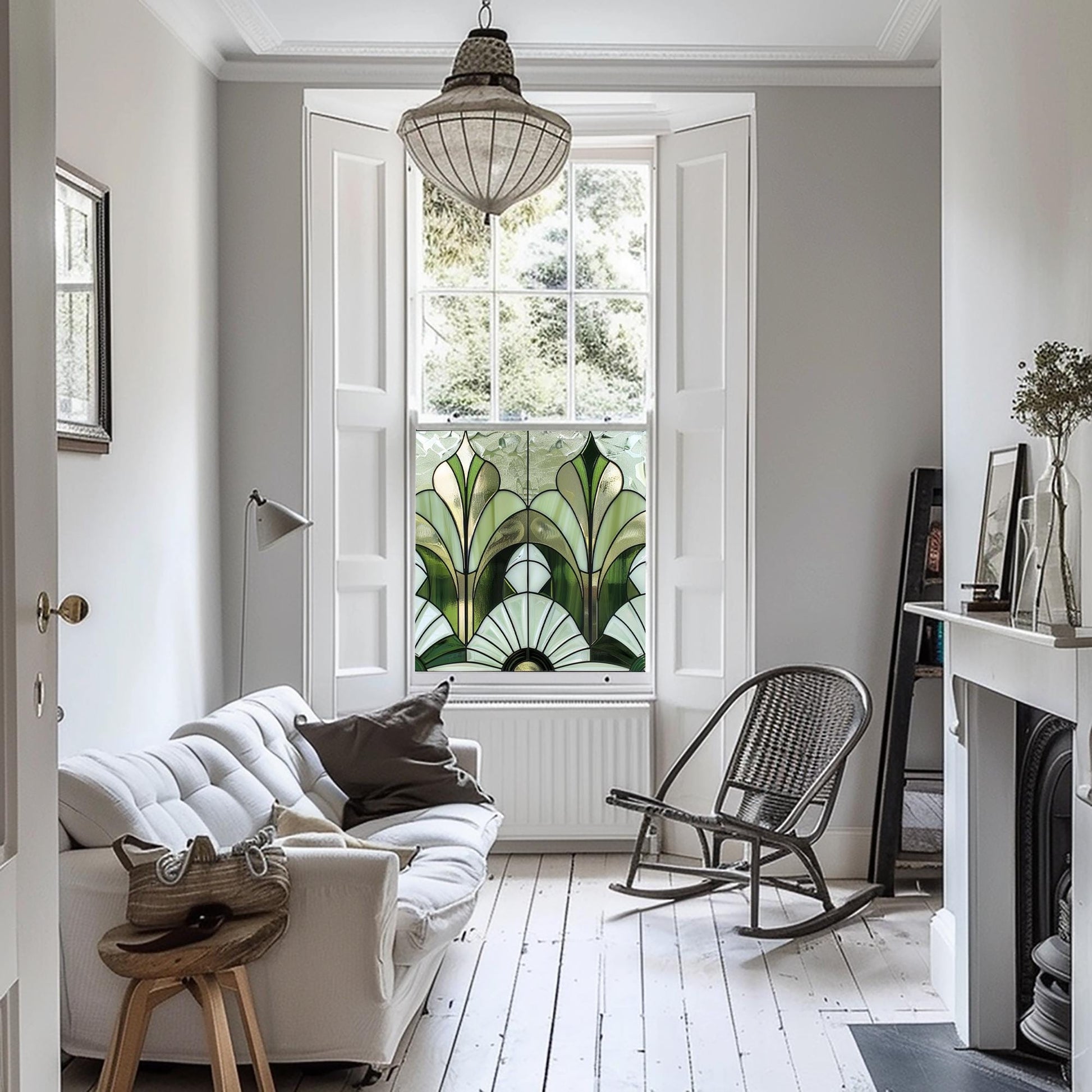 Stained Glass Window Film - Decorative Adhesive Privacy Film - Light Filtering Window Covering - Privacy Window Film - Easy to Install Creative Windows