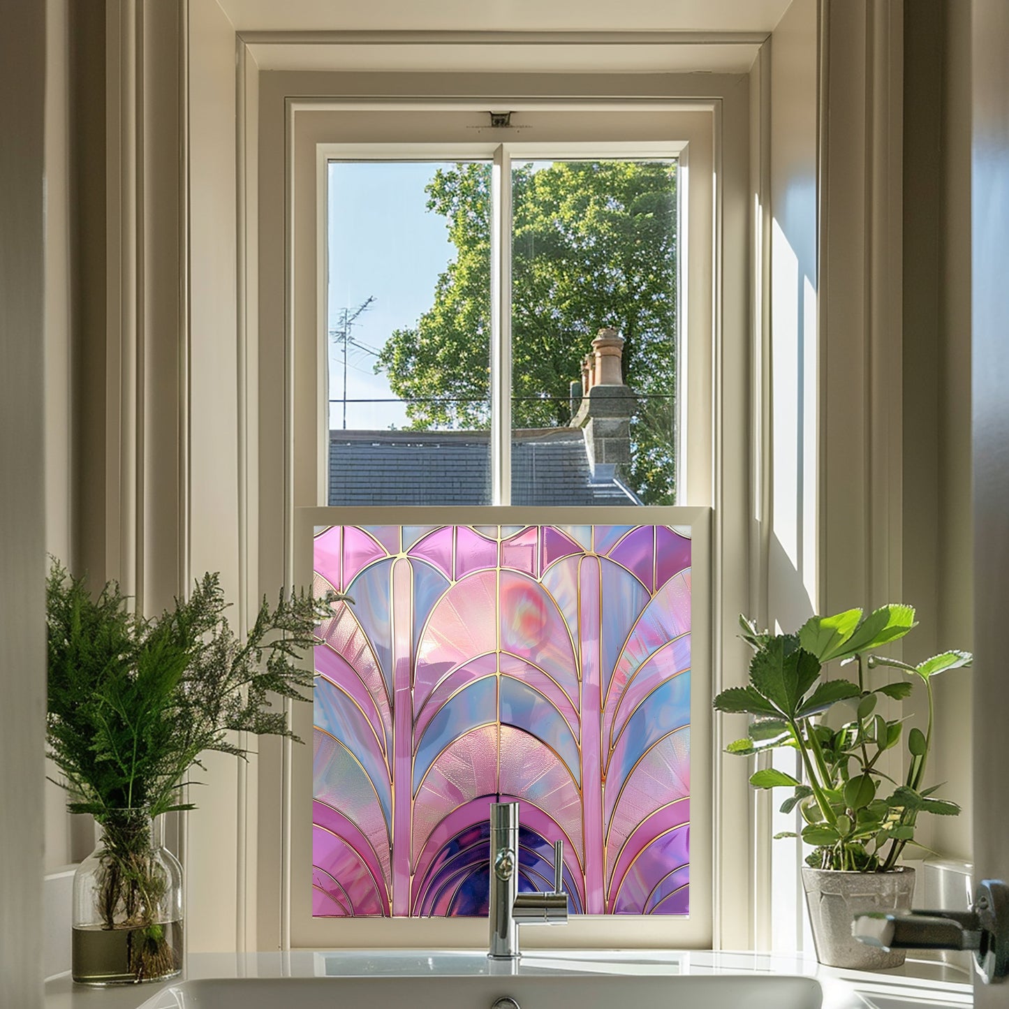 Art Deco Window Film, Privacy Window Film, Window Film, Decorative Window Film, Patterned Window Film, Coloured Window Film, Stained Glass Creative Windows