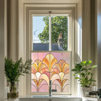 Pink Window Film, Privacy Window Film, Art Deco Window Film, Decorative Window Film, Bathroom Window Film, Stained Glass Window Film Creative Windows