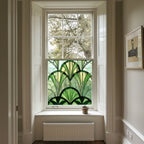 Green Art Deco Window Film - Aprica Stained Glass Privacy Window Film Creative Windows