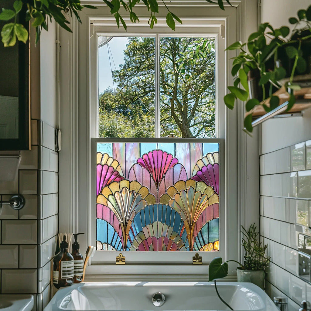 Zimone Privacy Stained  Glass Window Film Creative Windows