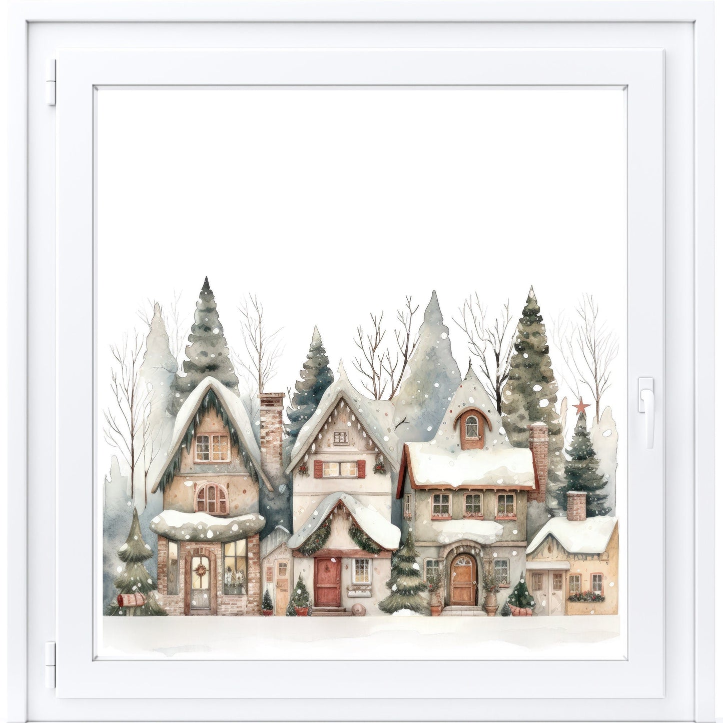 Christmas Window Sticker, Christmas Winter Scene Window Sticker, Double-Sided Reusable Christmas Window Sticker! Christmas Window Decal, Creative Windows