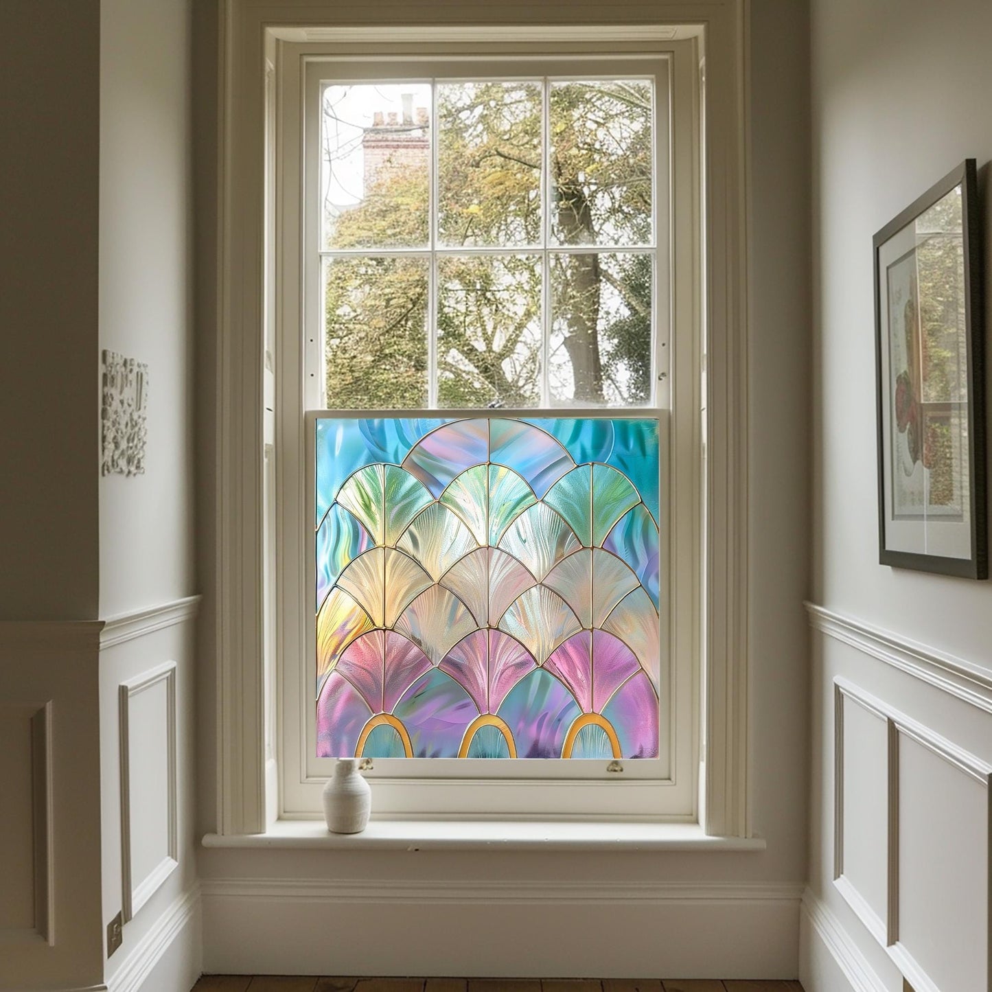 Rainbow Coloured Window Film, Privacy Window Film, Art Deco Window Film, Decorative Window Film, Stained Glass Window Film, Window Film Creative Windows