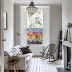 Art Deco Privacy Window Film Decorative Patterned Glass Covering Creative Windows