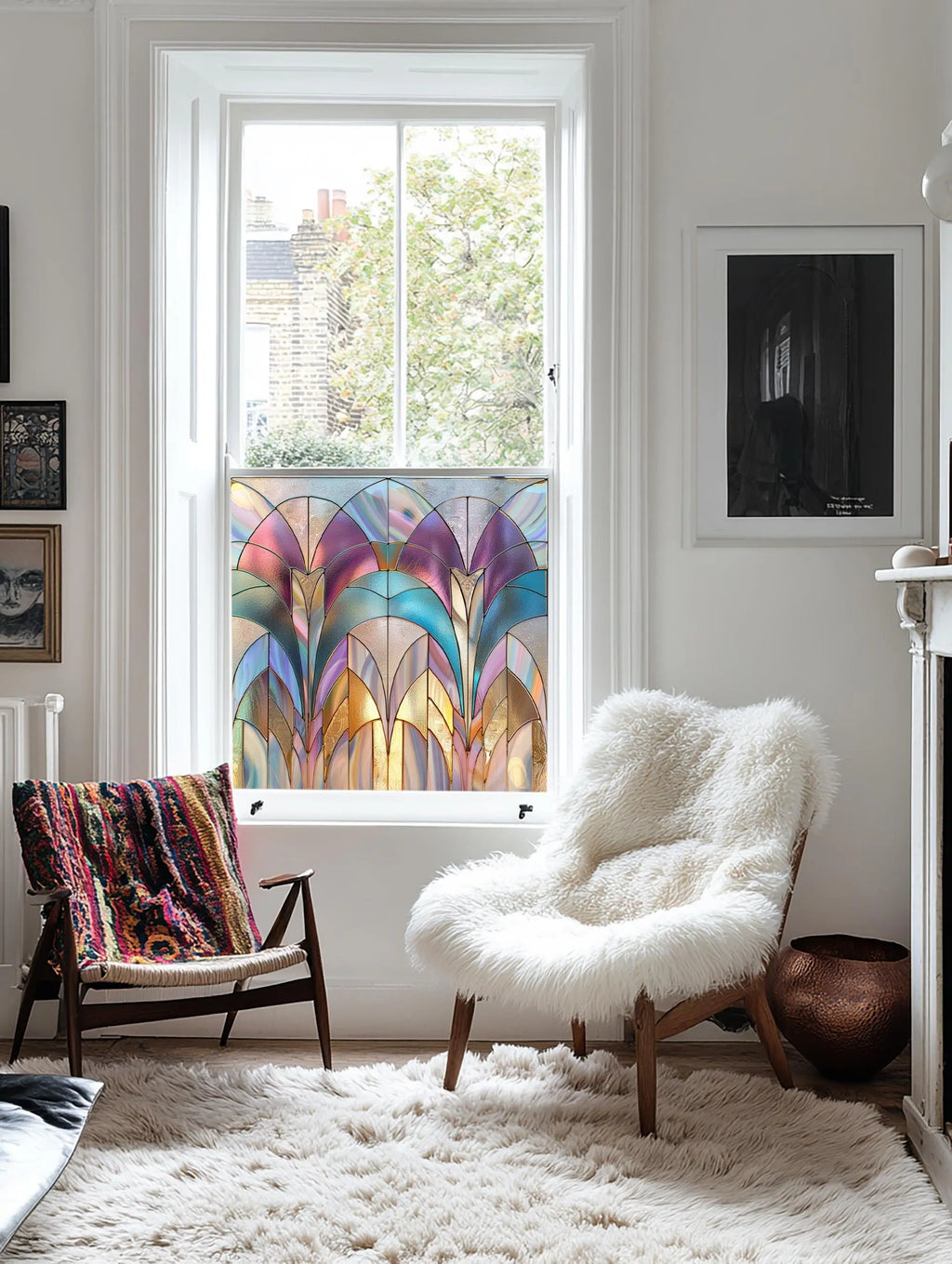 Lenta Stained Glass Privacy Window Film Creative Windows