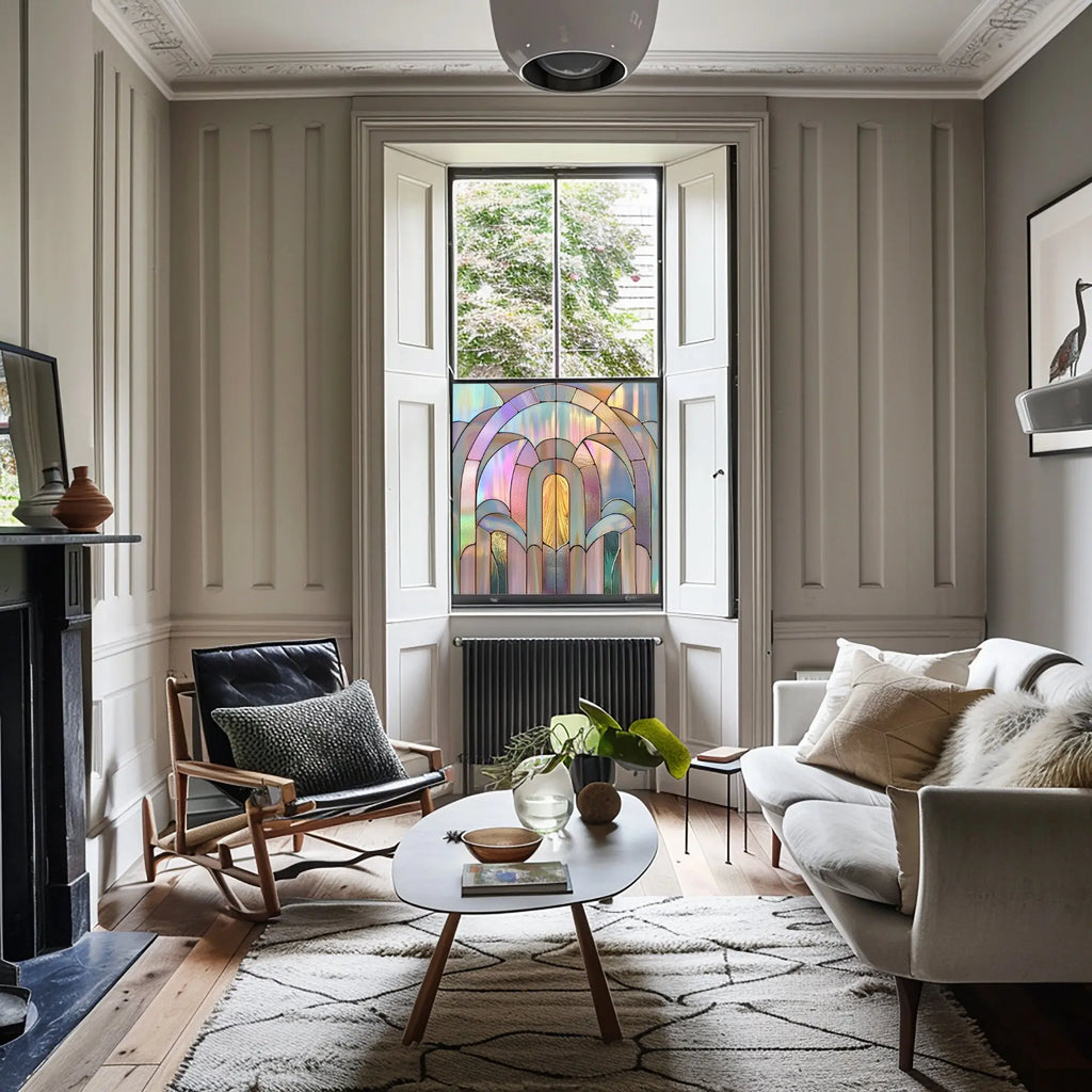 La Línea Stained Glass Privacy Window Film Creative Windows