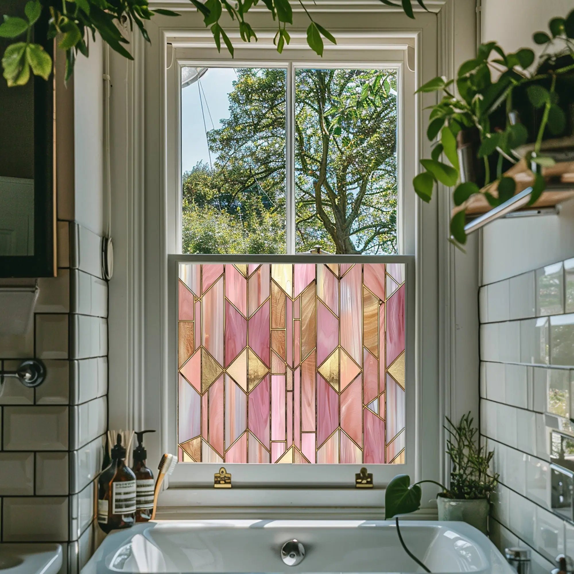 Romeno Privacy Stained Glass Window Film Creative Windows