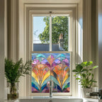 Art Deco Privacy Window Film Decorative Patterned Glass Covering Creative Windows