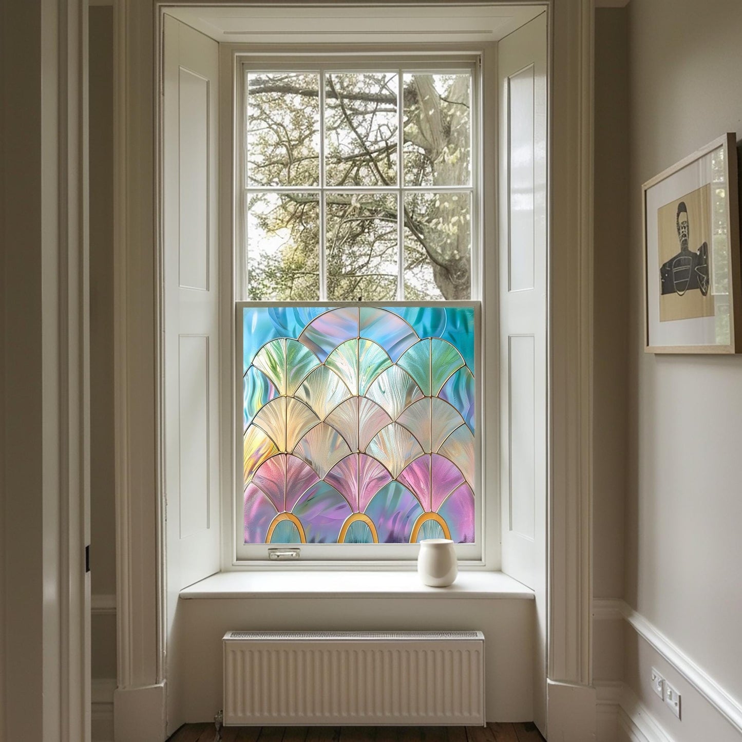 Rainbow Coloured Window Film, Privacy Window Film, Art Deco Window Film, Decorative Window Film, Stained Glass Window Film, Window Film Creative Windows