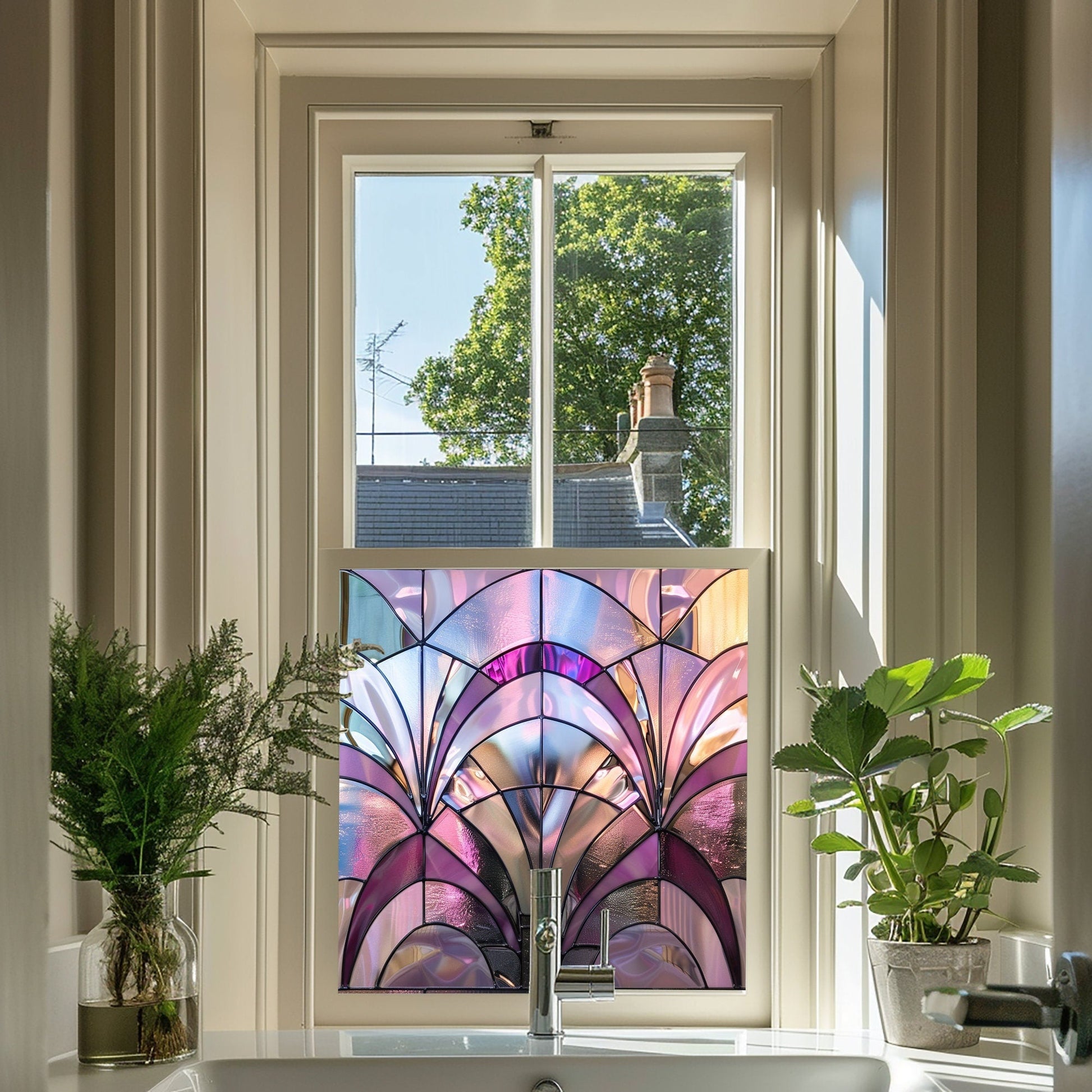 Art Deco Window Film, Privacy Window Film, Window Film, Decorative Window Film, Patterned Window Film, Coloured Window Film, Stained Glass Creative Windows