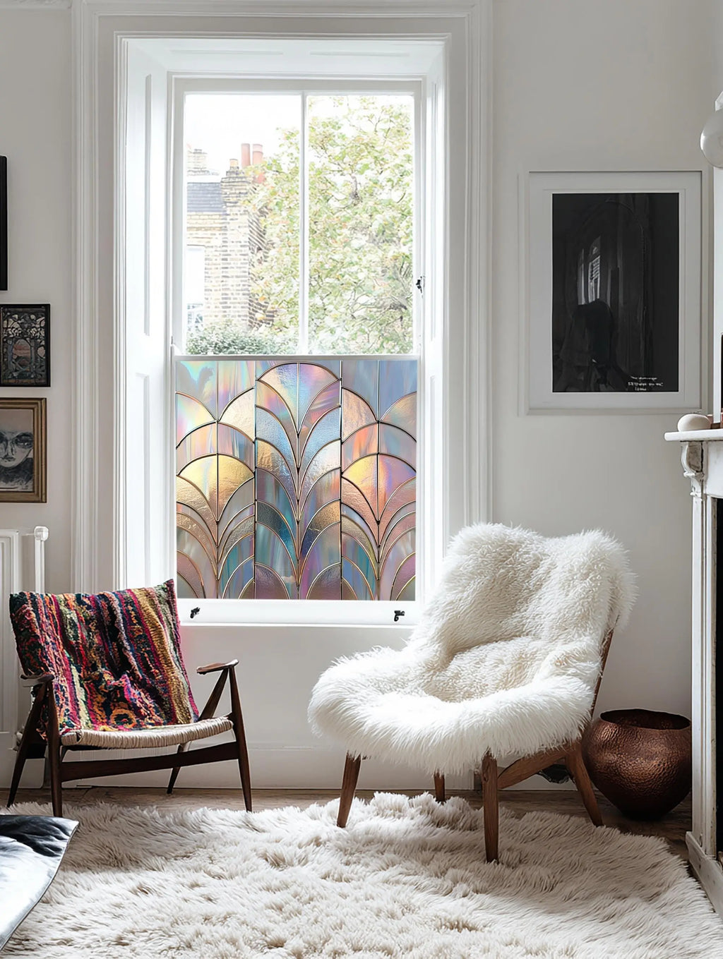 Stained Glass Privacy Window Film – Fan Design Creative Windows
