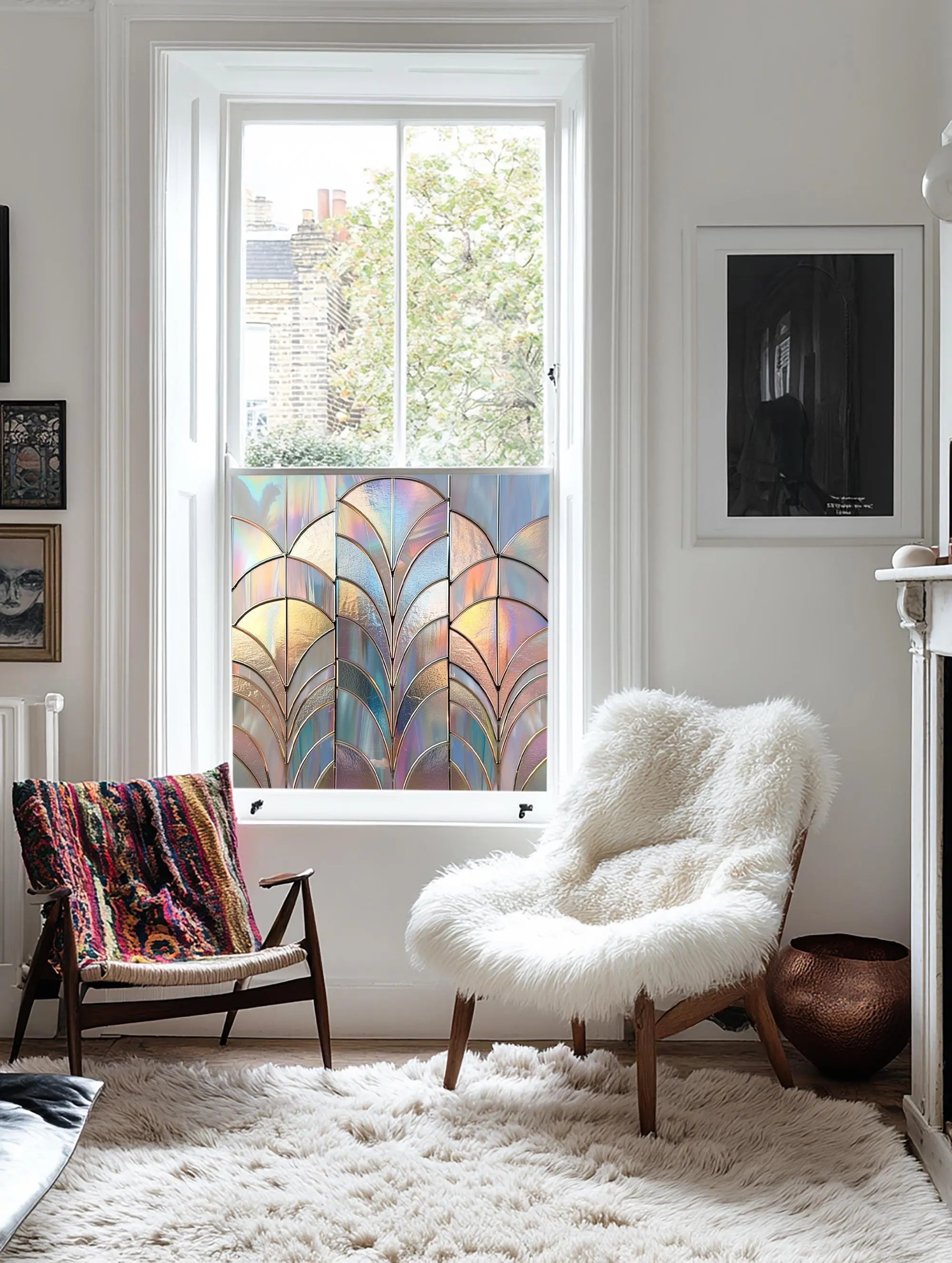 Stained Glass Privacy Window Film – Fan Design Creative Windows