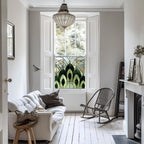 Green Art Deco Privacy Window Film Decorative Window Covering Creative Windows
