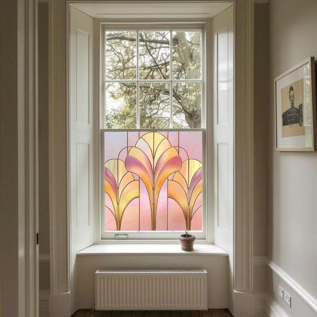 Lemie Privacy Pink Stained Glass Window Film Creative Windows