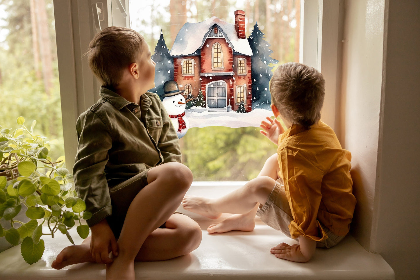 Christmas Window Decal, Christmas Window Stickers, Christmas Window, Christmas Window Decorations, Christmas Window Christmas Scene Creative Windows