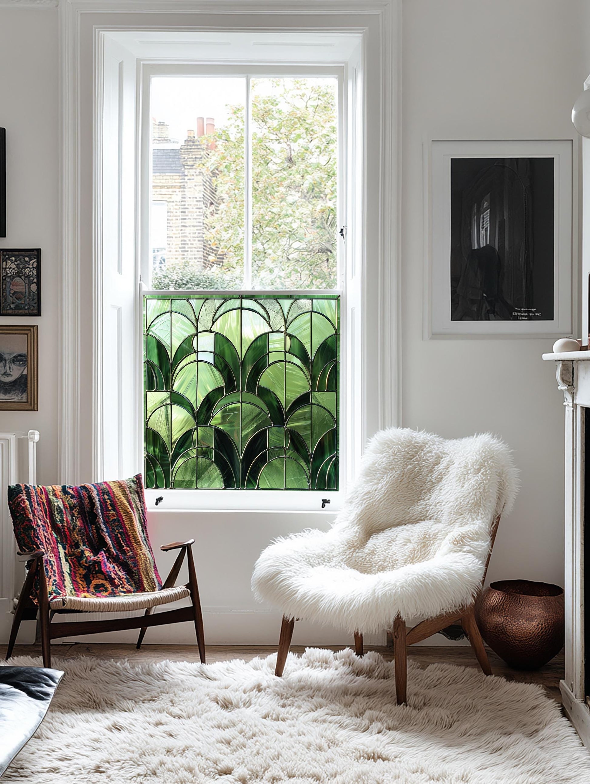 Window Film, Privacy Window Film, Art Deco Window Film, Decorative Window Film, Window, Front Door Window Film, Stained Glass Window Film Creative Windows
