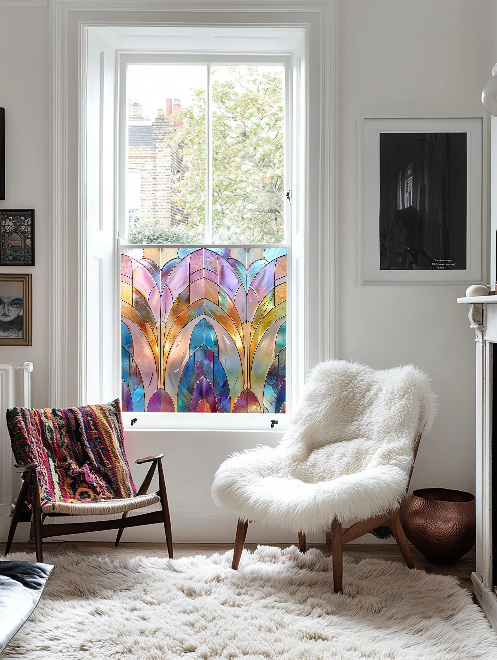Arce Privacy Stained Glass Window Film: Enhance Your Space Creative Windows
