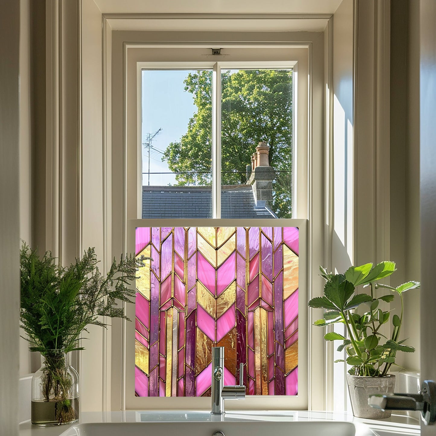 Art Deco Window Film, Privacy Window Film, Window Film, Decorative Window Film, Patterned Window Film, Coloured Window Film, Stained Glass Creative Windows