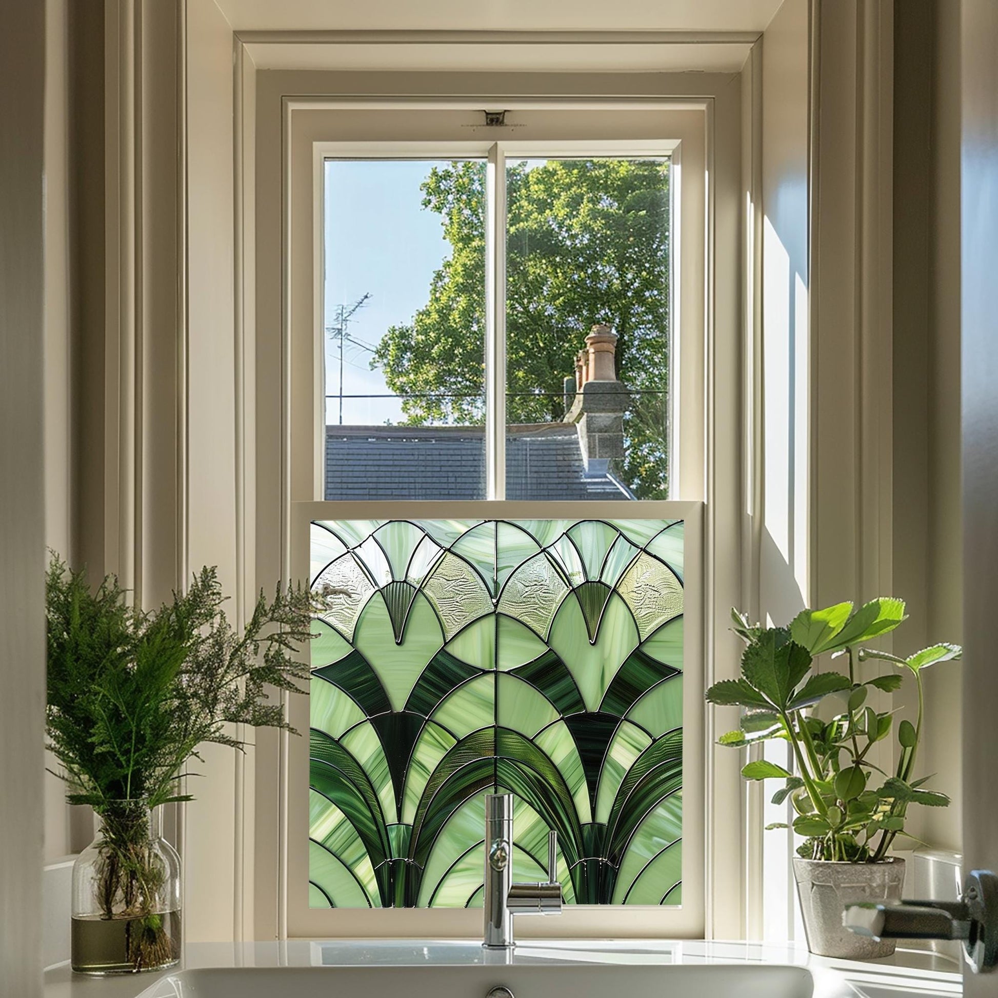 Privacy Window Film, Decorative Window Film,  Art Deco Window Film, Privacy Window Film for Glass, Bathroom, Office & Home Creative Windows