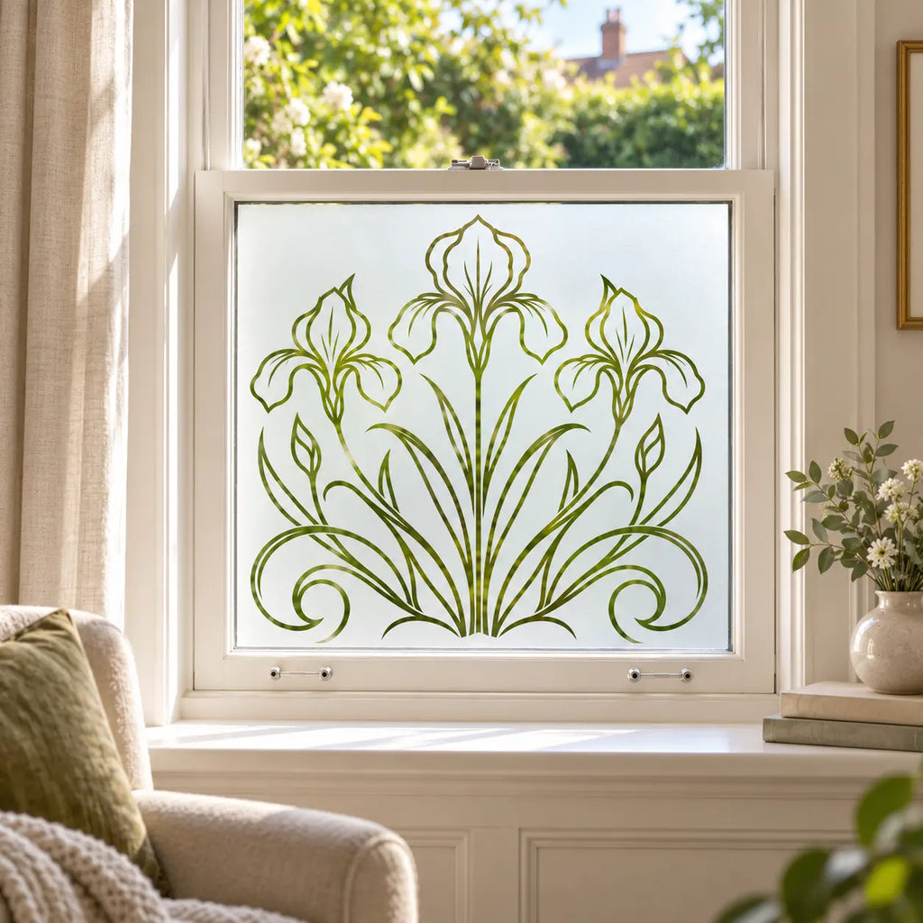 Art Nouveau Iris Privacy Window Film