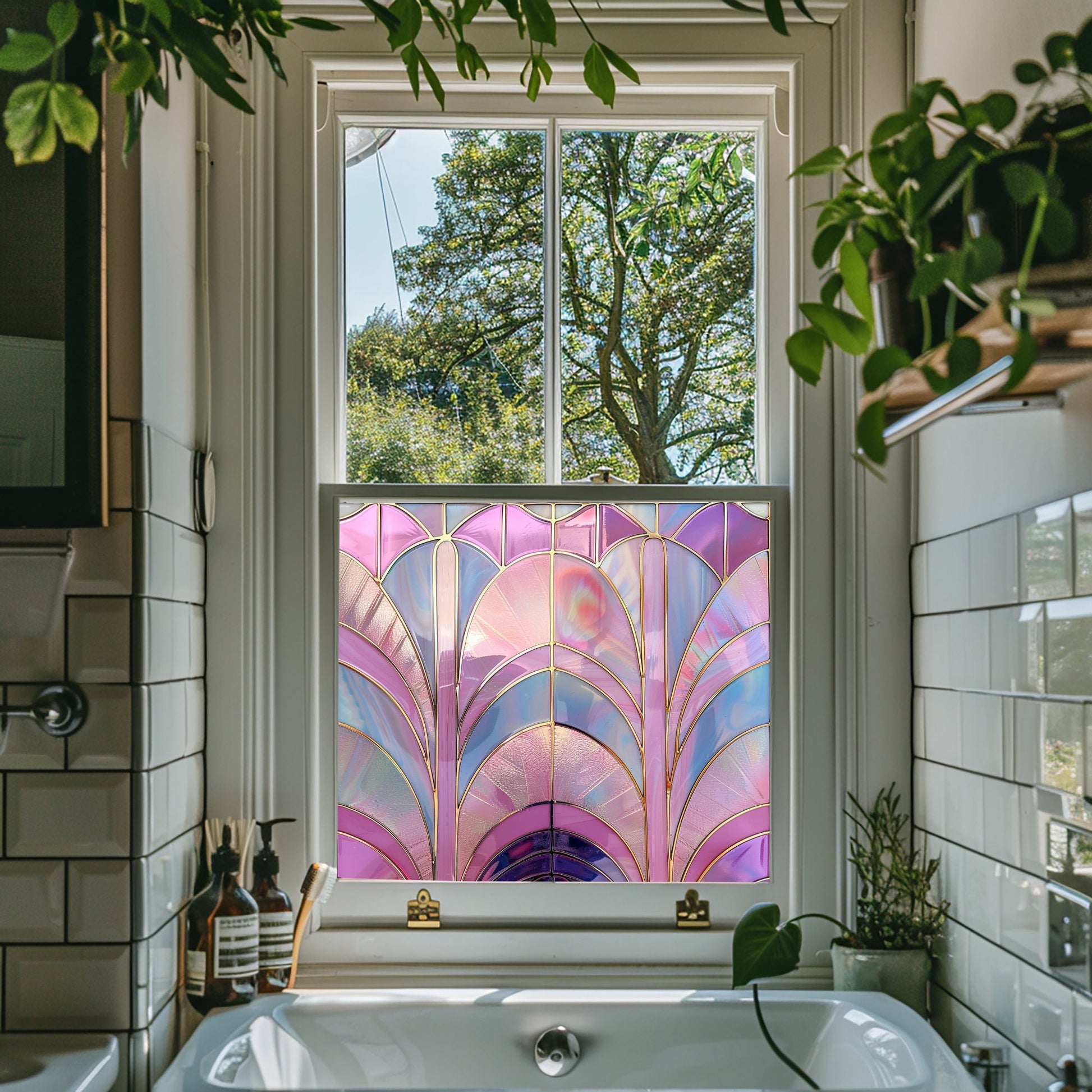 Art Deco Window Film, Privacy Window Film, Window Film, Decorative Window Film, Patterned Window Film, Coloured Window Film, Stained Glass Creative Windows